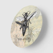 Queen Bee Bug Insect Antike Illustration Runde Wanduhr (Winkel)