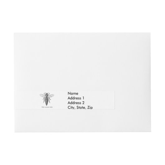 Queen Bee Bug Insect Antike Illustration Rundum-Adressaufkleber (Vorderseite)