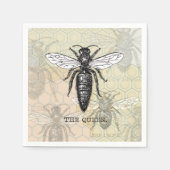 Queen Bee Bug Insect Antike Illustration Serviette (Vorderseite)