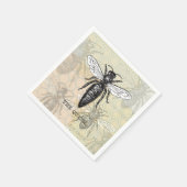 Queen Bee Bug Insect Antike Illustration Serviette (Ecke)