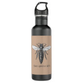 Queen Bee Bug Insect Antike Illustration Trinkflasche (Vorderseite)