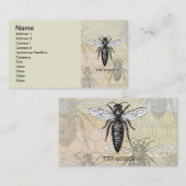 Queen Bee Bug Insect Antike Illustration Visitenkarte (Vorne/Hinten)