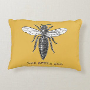 Queen Bee Bug Insect Antike Illustration Zierkissen