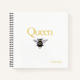 Queen Bee Bumblebee Yellow Black Journal Notebook Notizblock