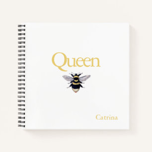 Queen Bee Bumblebee Yellow Black Journal Notebook Notizblock