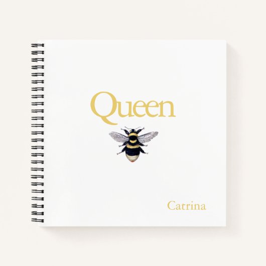 Queen Bee Bumblebee Yellow Black Journal Notebook Notizblock (Vorderseite)
