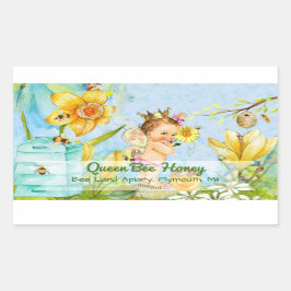 Queen Bee Canning Labe Rechteckiger Aufkleber