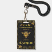 Queen Bee Cornhole Turnier Fundraiser Champion Ausweis (Vorderseite mit Lanyard)