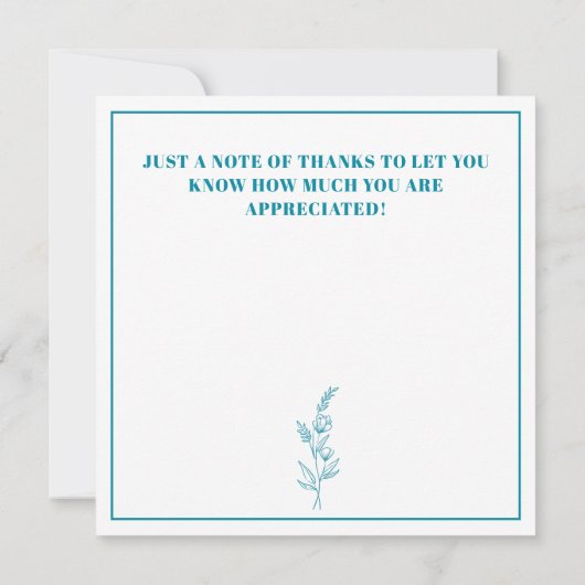 Queen Bee | Crown Bee Aquamarin Dankeschön Karte (Rückseite)