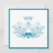 Queen Bee | Crown Bee Aquamarin Dankeschön Karte (Vorderseite)