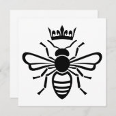 Queen Bee Crown Einladung (Vorne/Hinten)