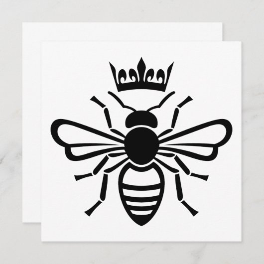 Queen Bee Crown Einladung (Vorne/Hinten)