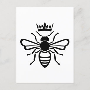 Queen Bee Crown Postcard Postkarte
