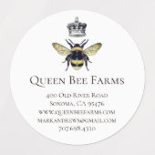 Queen Bee & Crown White Etiketten (Design 1)