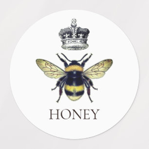 Queen Bee & Crown White Honey Etiketten
