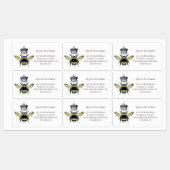 Queen Bee Crown White Labels Etiketten (Blatt)