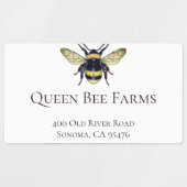 Queen Bee Crown White Labels Etiketten (Design 2)