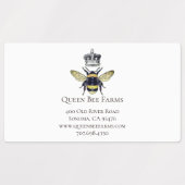 Queen Bee Crown White Labels Etiketten (Design 1)