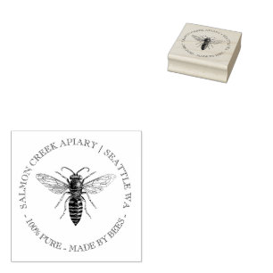 Queen Bee Custom Apiary Honey Address Briefmarke Gummistempel