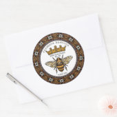 Queen Bee Elegant Frame Honey Label personalisiere Runder Aufkleber (Umschlag)