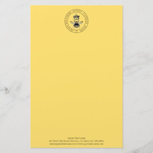 Queen Bee Farm Apiary Honey Business Letterhead Briefpapier (Vorderseite)