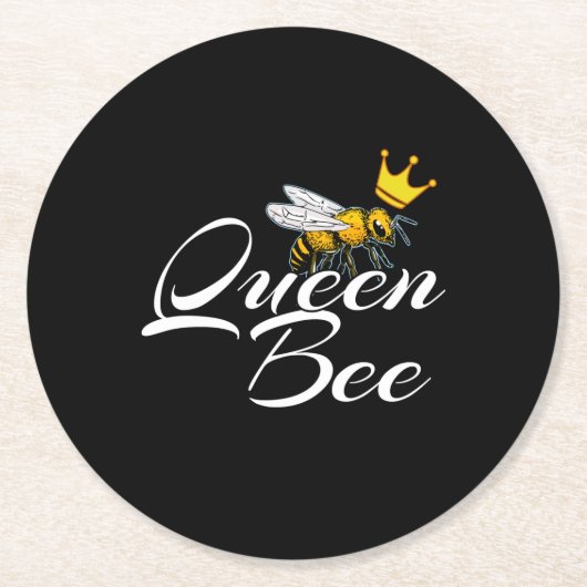 Queen Bee | Geschenk für Frauen | Geschenke für Bi Runder Pappuntersetzer (Vorderseite)