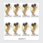 Queen Bee Girl Wings Yellow Black Stripes Sticker (Blatt)
