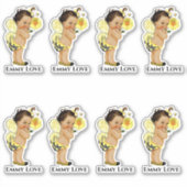 Queen Bee Girl Wings Yellow Black Stripes Sticker (Vorderseite)