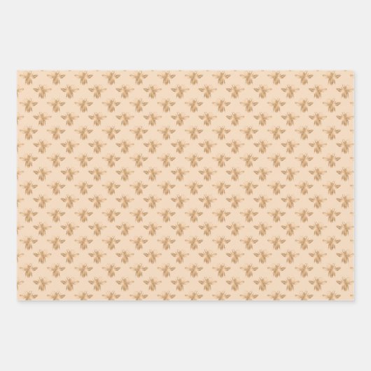 Queen Bee Gold & Black Wrapping Paper Sheets Geschenkpapier Set (Vorderseite 3)