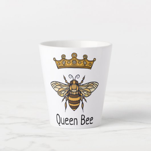 Queen Bee Gold Crown Latte Tasse (Vorderseite)