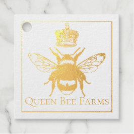 Queen Bee Gold Foil Apiary Business Holiday Geschenkanhänger