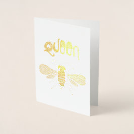 "Queen Bee" Gold Foil Grußkarte Folienkarte