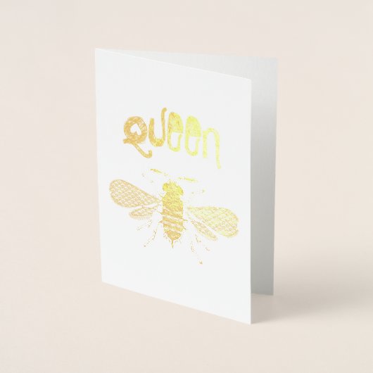 "Queen Bee" Gold Foil Grußkarte Folienkarte (Vorderseite)