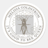 Queen Bee Gut, Königin Beekeeper ID Sticker zu sei (Vorderseite)