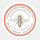 Queen Bee Gut, Queen Property ID Mini Labels zu se Runder Aufkleber (Vorderseite)