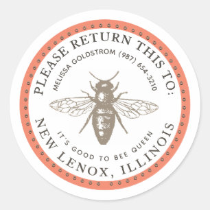 Queen Bee Gut, Queen Property ID Mini Labels zu se Runder Aufkleber