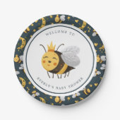 Queen Bee Honey Bee Niedlich Baby Dusche Pappteller (Vorderseite)