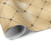 Queen Bee Honey Comb Sepia Black Gold Squares Geschenkpapier (Rolleneckpunkt)