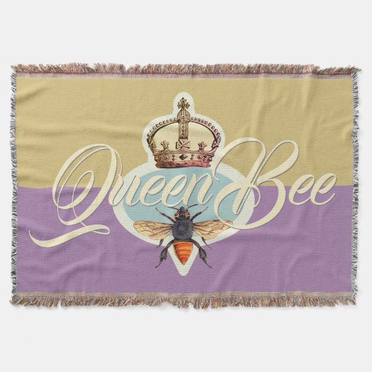 Queen Bee Honey Gold Throw Blanket Decke (Vorderseite)