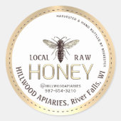 Queen Bee Honey Jar Label Local Raw Hand Flasche Runder Aufkleber (Vorderseite)