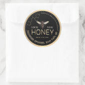 Queen Bee Honey Jar Label Local Raw Hand Flasche Runder Aufkleber (Tasche)