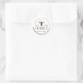 Queen Bee Honey Jar Label Raw Local Honeycomb Runder Aufkleber (Tasche)
