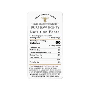 Queen Bee Honey Nutrition Fact with Säugling Warni Adressaufkleber