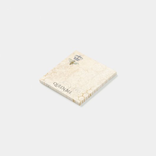 Queen Bee Honeycomb Hive Post-it Klebezettel (angewinkelt)