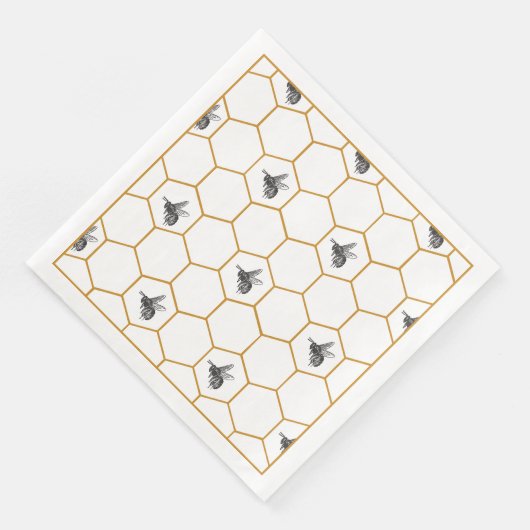 Queen Bee & Honeycomb Napkins Serviette (Ecke)