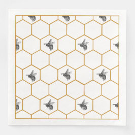 Queen Bee & Honeycomb Napkins Serviette