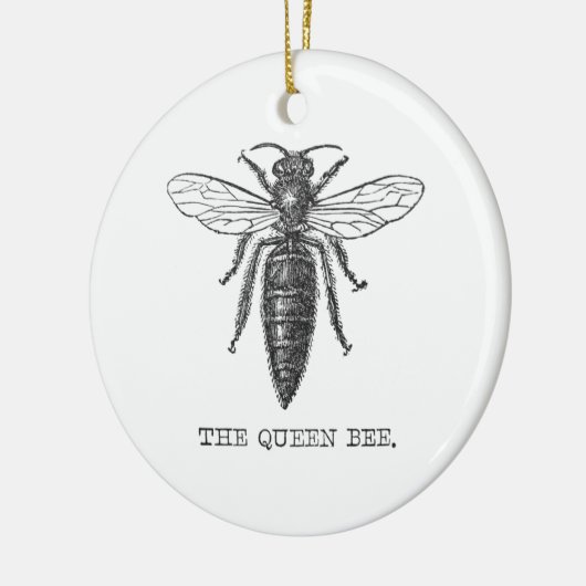 Queen Bee Illustration Bug Insect Keramik Ornament (Links)