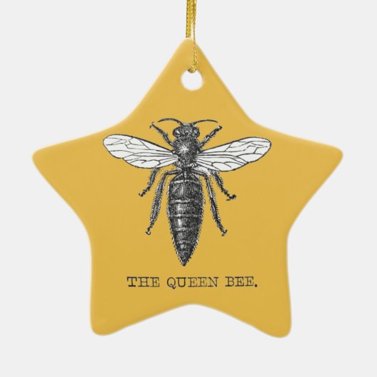 Queen Bee Illustration Bug Insect Keramikornament (Hinten)