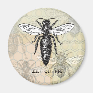 Queen Bee Illustration Bug Insect Magnet