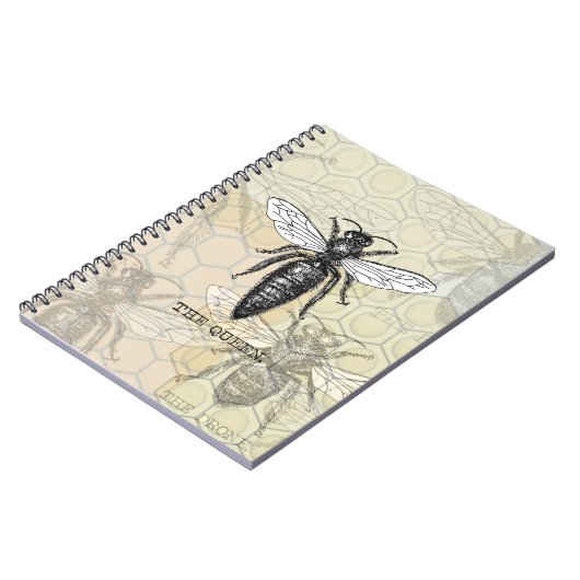 Queen Bee Illustration Bug Insect Notizblock (Linke Seite)